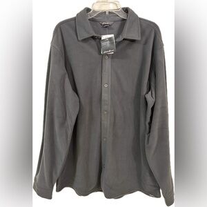 NWT Eddie Bauer microfleece shirt jacket Dark Smoke, large, 100% polyester